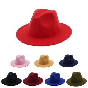 Sombrero Fedora Unisex de Ala Ancha de Fieltro de Lana Sintética Personalizado de Alta Calidad para Venta al por Mayor con Bordado 3D para Deportes - Product Image 1