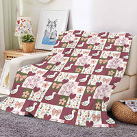 Nueva Manta de Franela con Diseño de Animales de Granja, Cerdos, Vacas y Pollos, Personalizada, Cálida y Suave para Invierno, para Sofá, Cama o Sillón