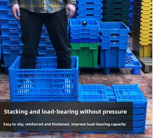 Klappbarer Kunststoffkorb für Frisches Gemüse und Obst, Präsentations- und Lieferbox, Supermarkt-Aufbewahrung, Stapelbare Kühlketten-Umschlagbox - Product Image 3