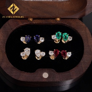 Oferta Especial: Pendientes de Oro de 10K con Dos Diamantes Cultivados en Laboratorio NGIC VVS, Cierre de Rosca, Engaste de Garra, Joyería para Mujer - Product Image 1
