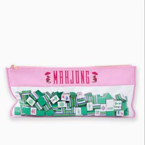 Pochette personnalisée légère et résistante à l'eau en PVC brodée pour tuiles de mahjong avec fermeture éclair, cadeau, logo DIY - Product Image 4