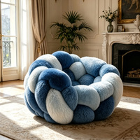 Fauteuil sphérique en velours color-block, compressé, style luxe léger, une place, personnalisable