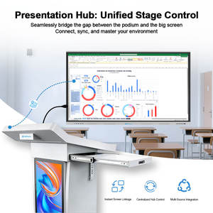 Podium numérique interactif à écran frontal HD avec microphone sans fil pour événements et conférences éducatives - Product Image 4