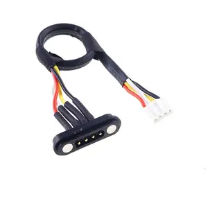 Conector de latón de una sola fila de paso de 2,54mm, Pogo Pin 2 3 4 5 6 pines, Cable USB de acoplamiento, resorte, cargador magnético, conector Pogo Pin