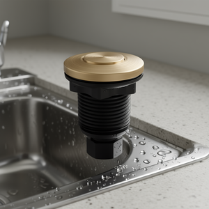 Kit de vidage de déchets pour évier, 1 sortie, finition Or brossé, avec interrupteur à air, pour broyeurs de déchets, visibilité et lisibilité améliorées - Product Image 2