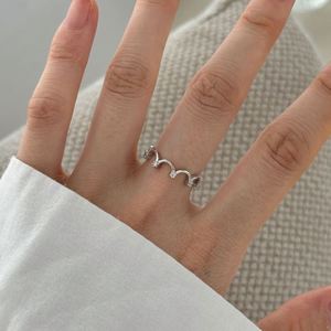 Dylam Unique Personalized High Jewelry 925 Sterling <b>Silver</b> 5A Cubic Zircon Smile Open <b>Adjustable</b> <b>Rings</b> for Women - Product Image 3