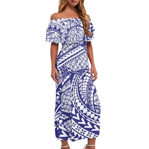 Conjunto Puletasi en Oferta, Estilo <span class=keywords><strong>Tribal</strong></span> Polinesio Samoano con Tatuajes, Vestido de Mujer para las Islas del Pacífico, Vestido de Playa para Vacaciones, Falda Femenina - Product Image 2