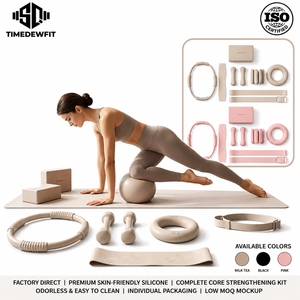 Juego <span class=keywords><strong>de</strong></span> 9 piezas <span class=keywords><strong>de</strong></span> anillos <span class=keywords><strong>de</strong></span> silicona duraderos para <span class=keywords><strong>Pilates</strong></span> y yoga, banda <span class=keywords><strong>de</strong></span> tensión, accesorios ecológicos <span class=keywords><strong>de</strong></span> soporte y estiramiento - Product Image 1