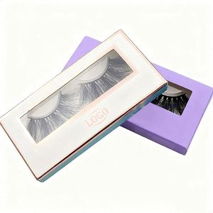 Boîte à cils en papier souple personnalisée avec impression d'étiquettes, emballage vide pour cils, prix d'usine - Product Image 1