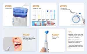 2 600ml IPX7 Waterproof Cordless Oral <strong>Water</strong> <strong>Flosser</strong> 10 Modes for Teeth Cleaning Dental Care Oral Nasal Irrigator Household Use - Product Image 5