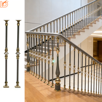 Balustres d'escalier en métal gris de luxe, de haute qualité, en alliage d'aluminium, pour balcons de villas - Vente en gros
