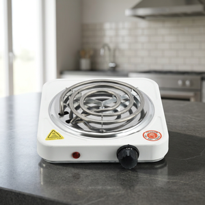 Plaque chauffante électrique portable 1 brûleur, élément chauffant à spirale, voyant lumineux, 1000W, contrôle de la température, nettoyage facile, boîtier métallique - Product Image 3