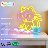 Neonawall En gros Enseigne néon LED personnalisée motif chat IP65 Décoration murale pour bureau, café, studio, ambiance artistique et apaisante