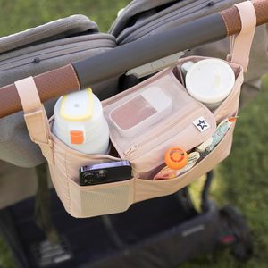 Organizador Universal para <span class=keywords><strong>Cochecito</strong></span> con Correa Ajustable |   Organizador Impermeable para <span class=keywords><strong>Cochecito</strong></span> de Bebé, Compatible con Baby Jogger y Bugaboo (Beige a Cuadros) - Product Image 6