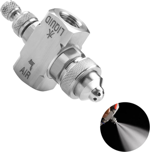 Vòi phun sương áp suất điều chỉnh 1/4 inch, phun sương mịn, tạo bọt khí, đầu phun pha trộn khí-nước hai chất lỏng, mới - Product Image 1