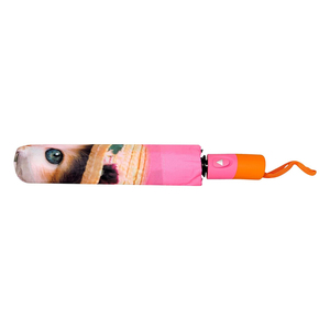 Fournisseur en vrac <span class=keywords><strong>Parasol</strong></span> blanc imperméable coupe-vent imprimable Parapluie automatique Parapluie pliable imprimé avec couvercle - Product Image 3