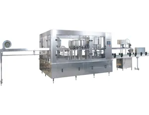 2000bph Automatic PLC Control 250ml-2000ml Glass Bottle Mineral RO Water Tea Beverage Liquid 3 in 1 Filling Machine