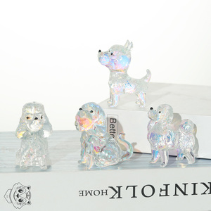 Figuras de Cristal AB Color de Perros y Cachorros, Coleccionables, Adorno de Cristal Artístico, Estatua de Colección de Animales, Bonito Pisapapeles, Decoración para el Hogar, Regalo - Product Image 2