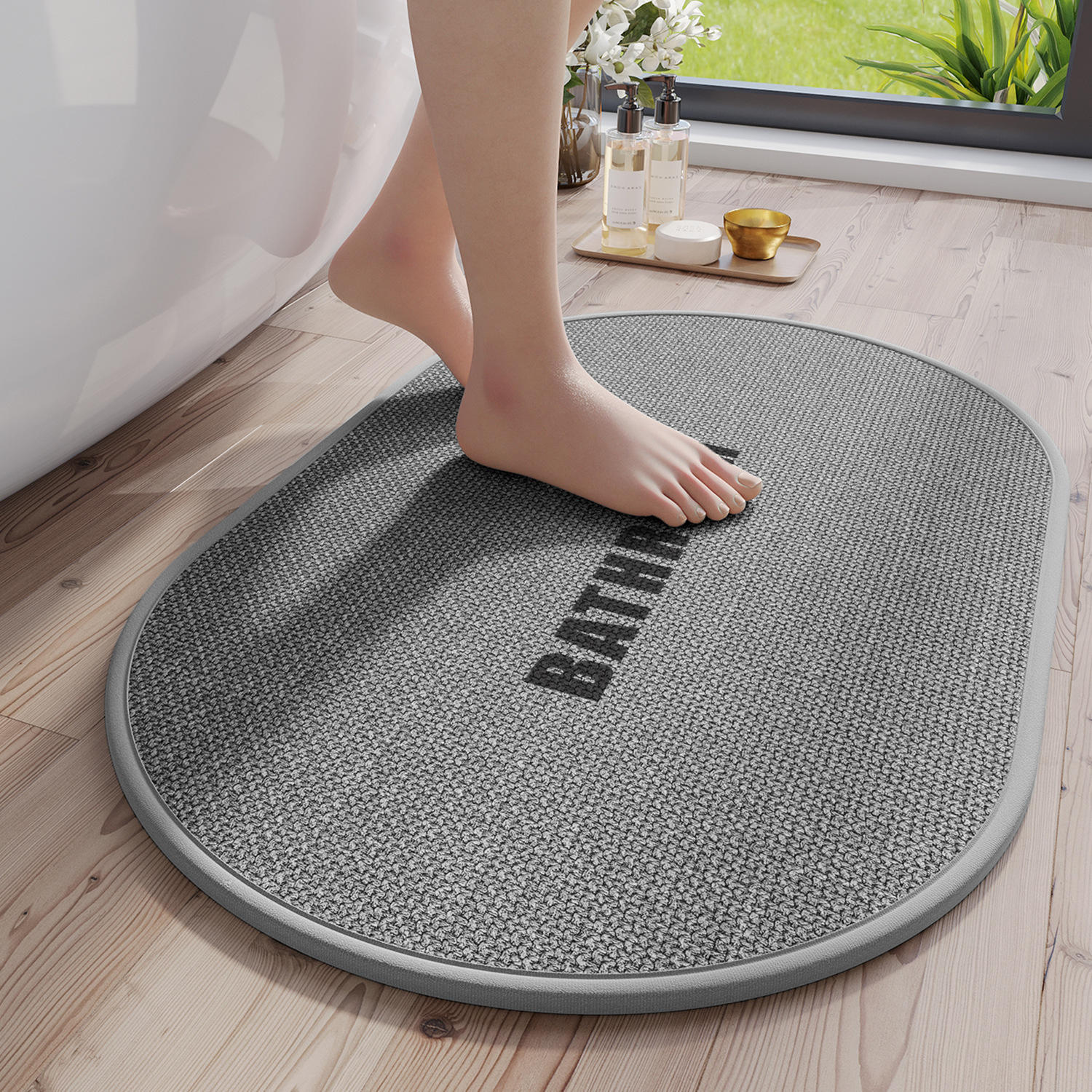 Semelle en caoutchouc chanvre Sally - Miley gris ovale