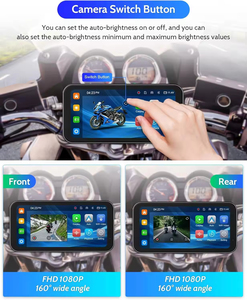 Xe máy chủ Carplay <span class=keywords><strong>Android</strong></span> Auto 6.25 inch màn hình xách tay GPS navigation cho xe máy Wifi <span class=keywords><strong>Bluetooth</strong></span> Siri Google trợ lý - Product Image 5
