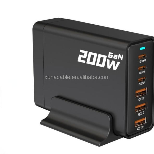 Multi Functional 200W GAN Desktop PD100W Fast Charging Charger Multi Device Fast Charging Station