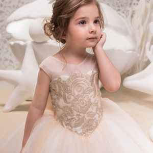 Vestido de Fiesta de Encaje con Flores para Niña, Hermoso Vestido de Dama de Honor para Boda, Vestido de Princesa para Niña - Product Image 3