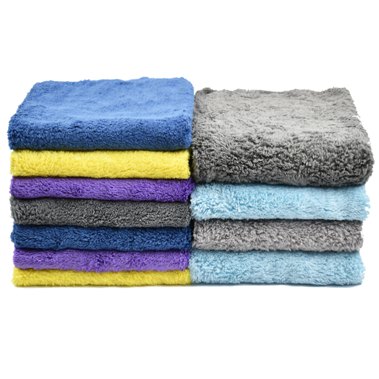 500gsm bord moins serviettes en microfibre séchage de voiture lavage détaillant polissage serviette de polissage avec peluche tissu en microfibre sans bord