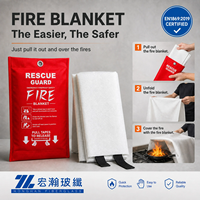 Couverture anti-feu en fibre de verre haute densité, personnalisée par le fabricant, portable, pour éviter les incendies, certifiée CE