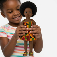 Poupée éducative en vinyle souple de 18 pouces, personnalisable, peau noire, afro-américaine, pour bébé fille
