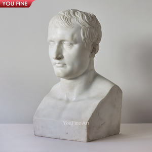<span class=keywords><strong>Buste</strong></span> <span class=keywords><strong>de</strong></span> Napoléon en marbre blanc grandeur nature, sculpture personnalisée en pierre naturelle - Product Image 4