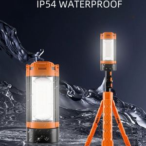 Outdoor IP55 Waterproof Retractable Adjustable <b>LED</b> <b>Rechargeable</b> Tripod <b>Work</b> <b>Light</b> Stand 6000K Daylight Dimmable Portable Camping - Product Image 2