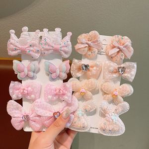 Sequin <b>Bow</b> Butterfly BB Hair <b>Clips</b> Set Cute Princess Barrettes For Girls Kids Hair Accessories - Product Image 2