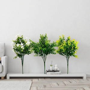 Bouquets <span class=keywords><strong>de</strong></span> feuilles d'eucalyptus artificielles à feuilles persistantes pour décoration d'étagère <span class=keywords><strong>de</strong></span> maison <span class=keywords><strong>de</strong></span> mariage <span class=keywords><strong>de</strong></span> Noël - Product Image 6