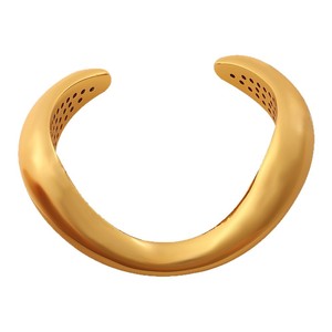 Brazalete Abierto de Aleación de Zinc con Diseño Hueco Dorado Retro Europeo Americano de Gran Tamaño para Fiesta, Joyería para Mujer - Product Image 5