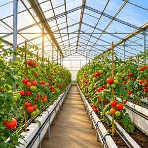 Serre agricole multi-chapelles Skyplant à panneaux PC pour culture hydroponique, avec contrôle climatique, ventilation, refroidissement, ombrage et système intelligent - Product Image 5