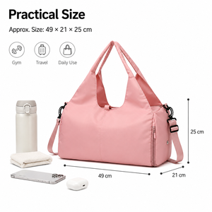Lote de 20 <span class=keywords><strong>Bolsas</strong></span> de Gimnasio con Logo Personalizado <span class=keywords><strong>para</strong></span> Mujer, Bolso de Viaje Tipo Tote <span class=keywords><strong>para</strong></span> Entrenamiento, Baile, Deporte y Fitness con Compartimento <span class=keywords><strong>para</strong></span> Zapatos y Soporte <span class=keywords><strong>para</strong></span> Esterilla - Product Image 3