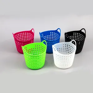 Cestas de plástico tejidas de almacenamiento, para el hogar, color negro, pequeño, nuevo diseño