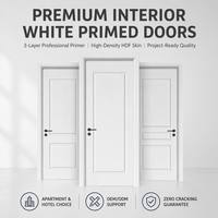 Porte en bois moderne blanche apprêtée, insonorisée, prête à la peinture, minimaliste, sur mesure pour maisons et habitations