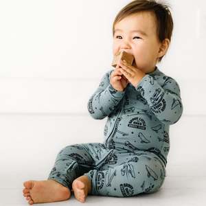 Bébé 3 <span class=keywords><strong>mois</strong></span> imprimé garçon combinaison pyjamas nouveau-né à manches longues barboteuse bambou dormeur bébé vêtements - Product Image 4