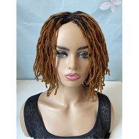 Vente Usine 100% Fibre Synthétique Premium Perruque Dreads pour Shade Sister Sexy Locs Tressées au Crochet Pelo 10 Pouces Courte 120%