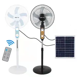 16 Inch 12V DC Solar Fan Solar Powered AC DC Rechargeable Fan Solar Fan with Solar Panel and LED Light
