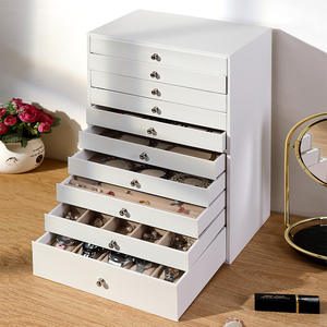 Espositore per Gioielli in Legno a 10 Livelli con Rivestimento in <span class=keywords><strong>Pelle</strong></span>, Personalizzabile con Logo, per Anelli, Orecchini, Bracciali e Collane - Product Image 3