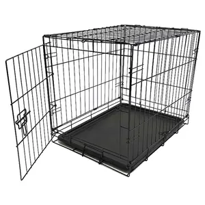 Hot Selling Travel Dog Cage Wholesale Breathable Portable Dog Car Cage 36 Inches Wire Pet Dog Door cage Crate With Tray