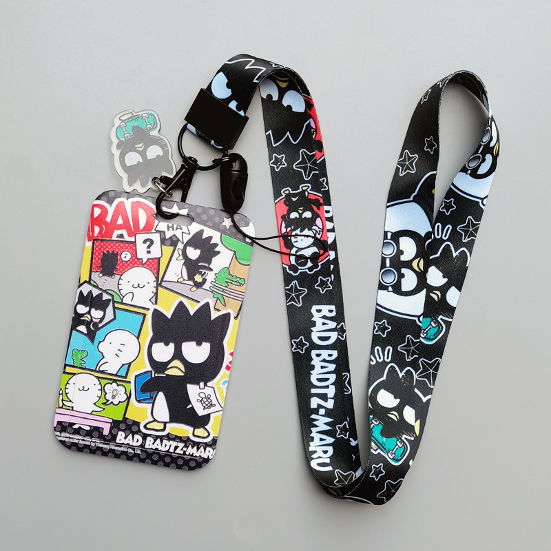 Accessories Cute Cartoon BADBADTZ-MARU Card Case Student ID Name Badge Card Holder Neck Lanyards Portable Student Bus Card Cover Image 4