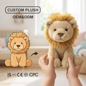 Peluche De León realista de pie de 8 pulgadas, juguete de peluche supersuave para aliviar el estrés, regalo de cumpleaños personalizado - Product Image 1