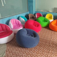 Canapé gonflable floqué en PVC, pliable, portable, pour une personne, avec hauteur réglable, pour le camping et un sommeil sain