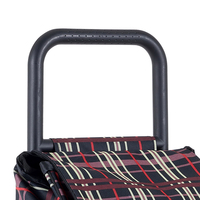 Chariot de courses pliable grande capacité noir, rouge, rose avec couvercle, sac de courses en PP