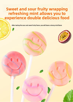 Sucettes aromatisées aux fruits en forme de visage souriant en vrac pour la Journée des enfants 5g