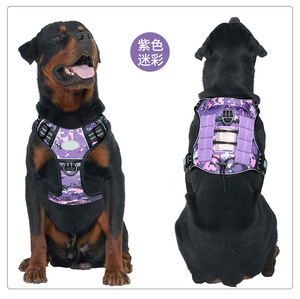 Harnais pour chien de combat anti-traction réglable, gilet rembourré doux et réfléchissant en tissu Oxford pour l'entraînement tactique des grands chiens - Product Image 4