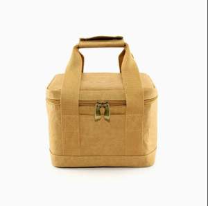 Sac isotherme personnalisé en papier kraft lavable avec logo, capacité 20L, sac à déjeuner imperméable pour pique-nique homme et femme - Product Image 2